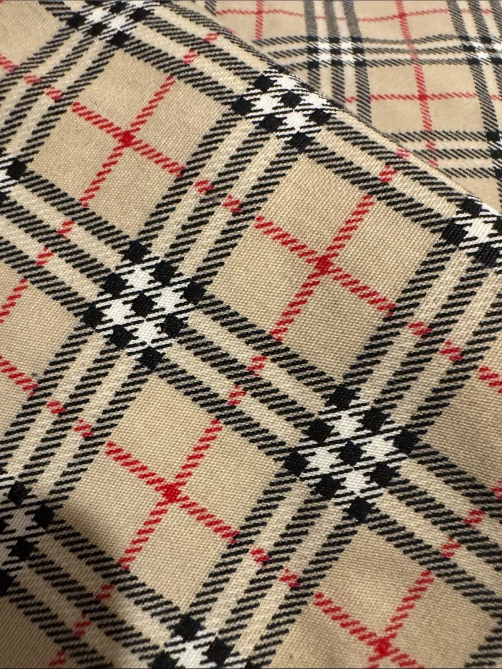 Tan black red print twin sheets. 3 PCs. Burberry print